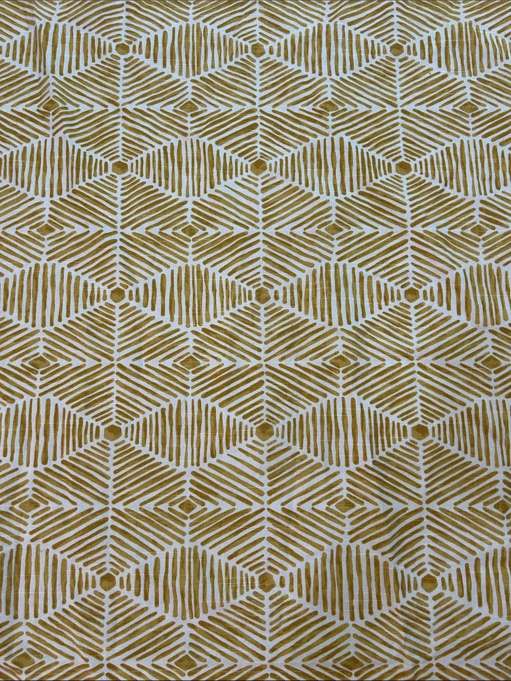 Boho Heni Goldenrod Yellow on Natural Curtains 50 by 88 inches